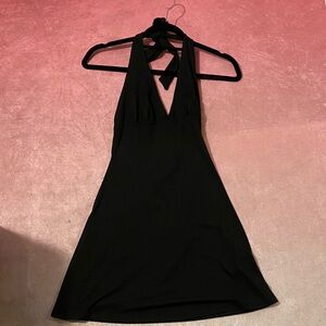 Elegant Black Halter Dress